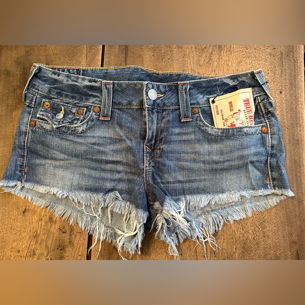 True Religion Blue Jean Shorts